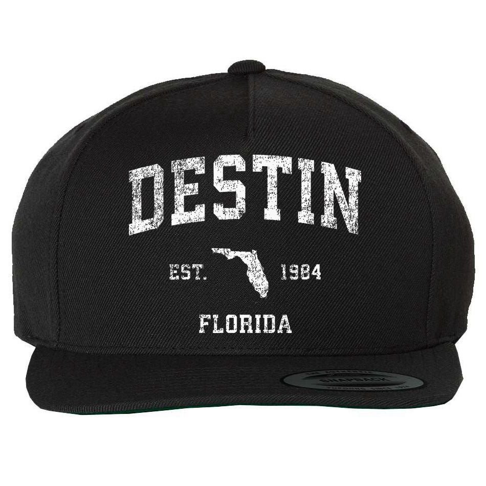 Destin Florida Fl Vintage Athletic Sports Design Wool Snapback Cap