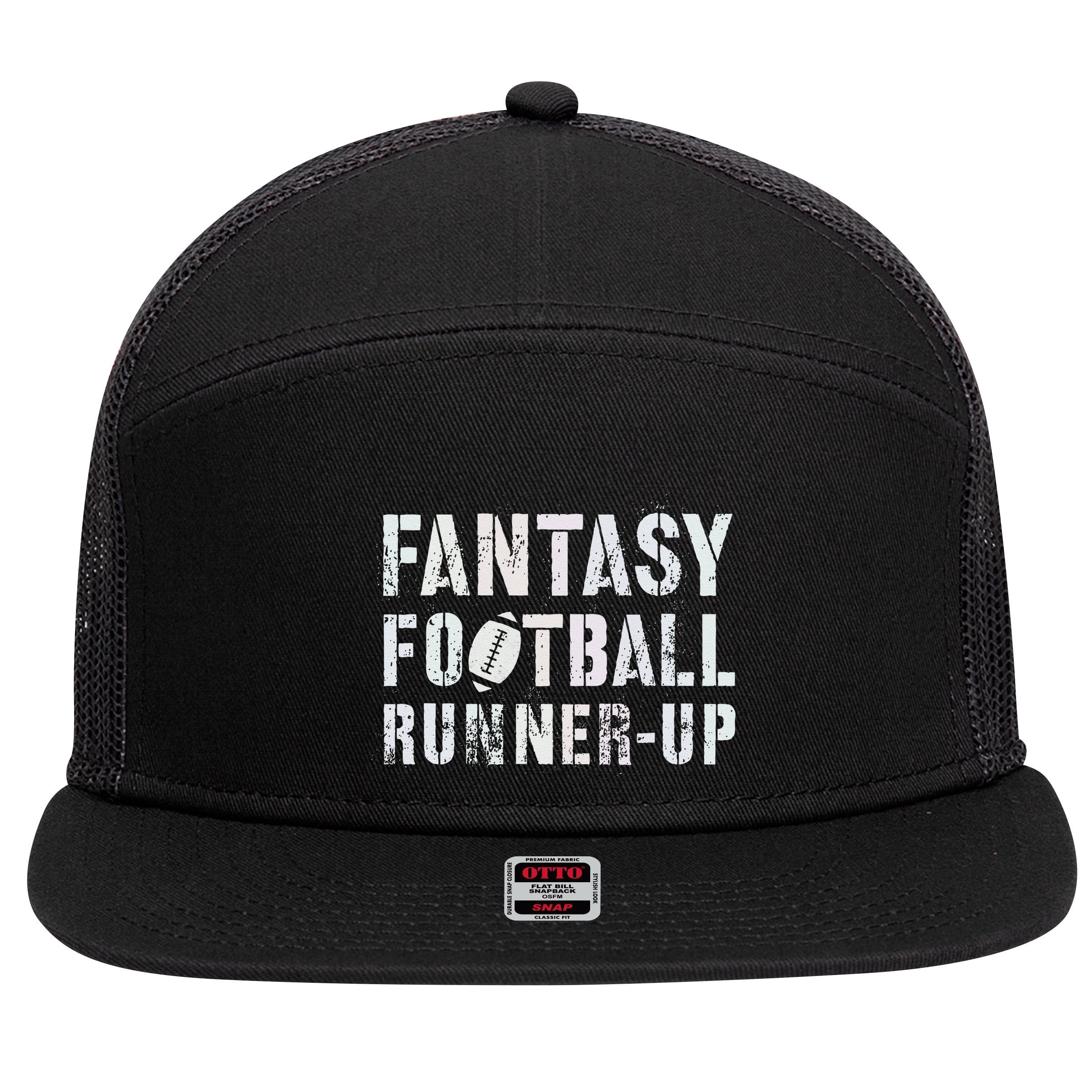 Drafting Fantasy Football Runner Up Goddess Newbie Commish 7 Panel Mesh Trucker Snapback Hat