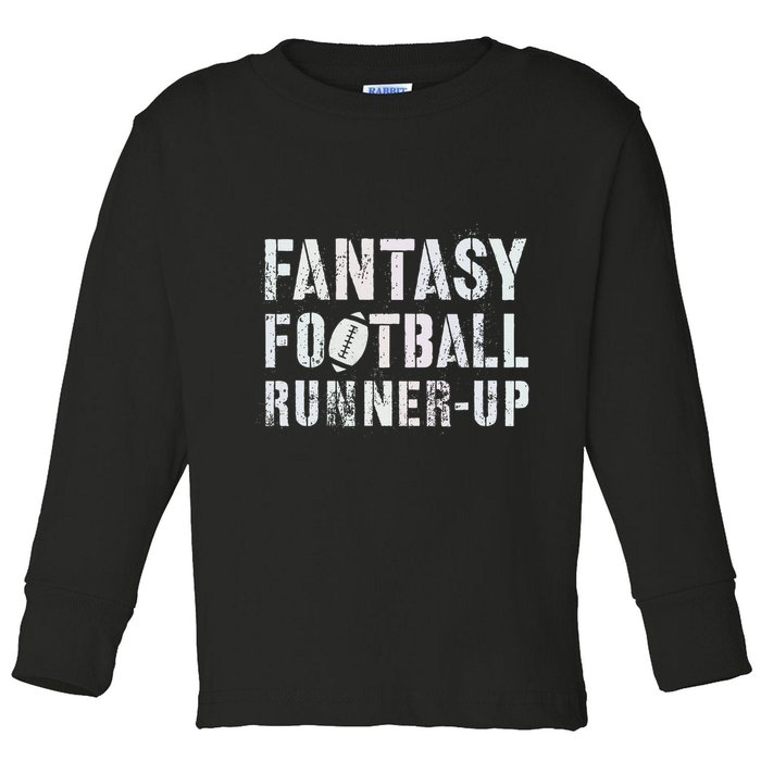 Drafting Fantasy Football Runner Up Goddess Newbie Commish Toddler Long Sleeve Shirt