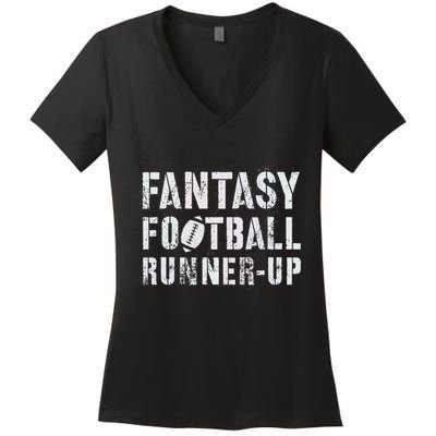 Drafting Fantasy Football Runner Up Goddess Newbie Commish Women's V-Neck T-Shirt