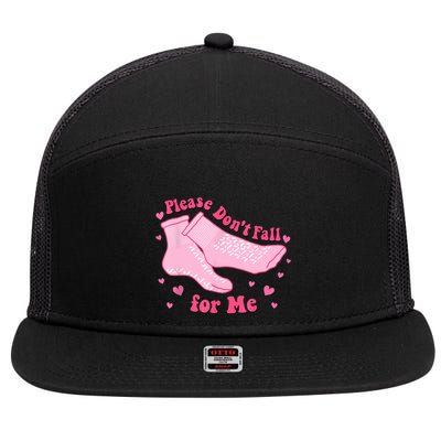 Dont Fall For Me Valentines Day Non Slip Socks Nurse Pct Cna 7 Panel Mesh Trucker Snapback Hat