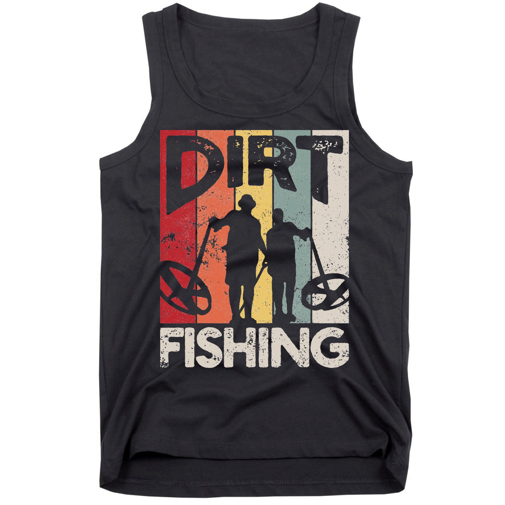 Dirt Fishing Funny Beach Treasure Detecting Metal Detector Tank Top