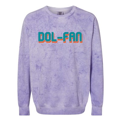 Dol Fan Football Gift For Miami Fan Colorblast Crewneck Sweatshirt