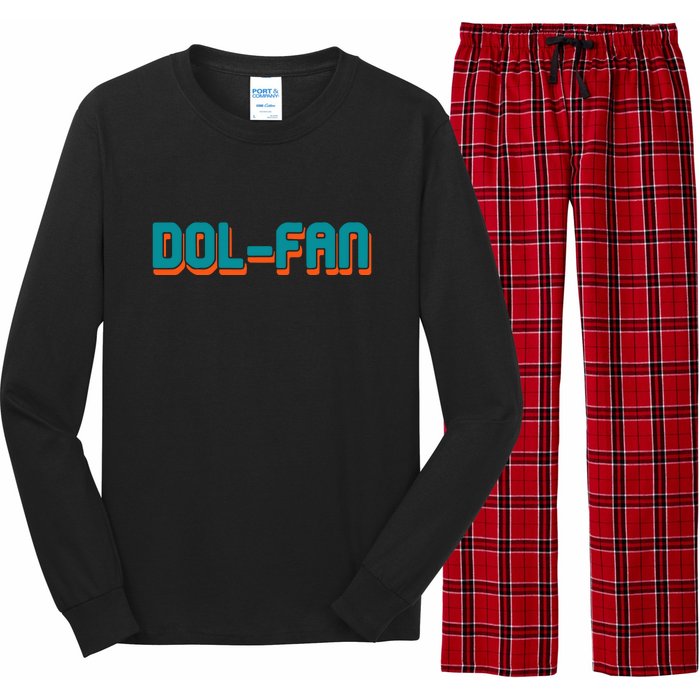 Dol Fan Football Gift For Miami Fan Long Sleeve Pajama Set