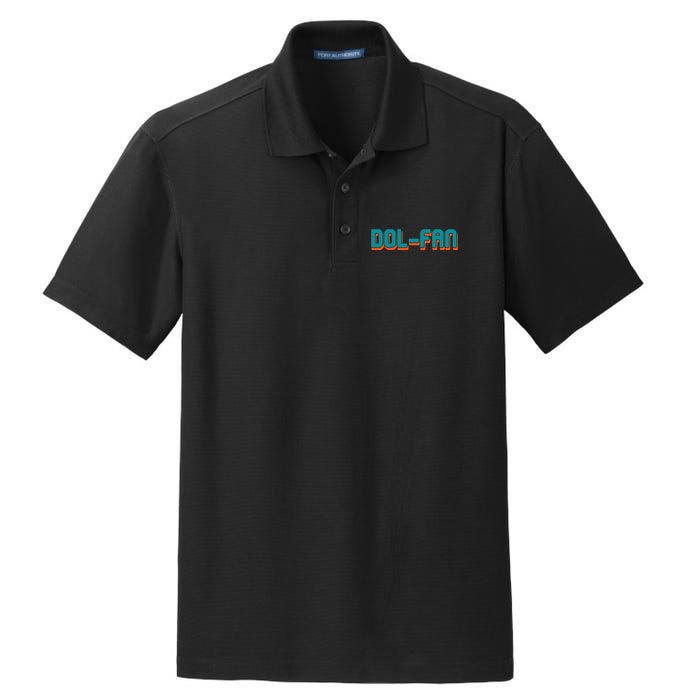 Dol Fan Football Gift For Miami Fan Dry Zone Grid Polo