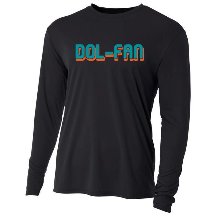 Dol Fan Football Gift For Miami Fan Cooling Performance Long Sleeve Crew