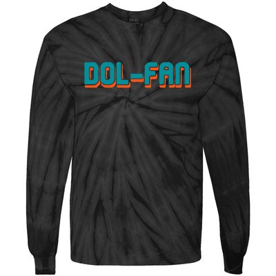 Dol Fan Football Gift For Miami Fan Tie-Dye Long Sleeve Shirt