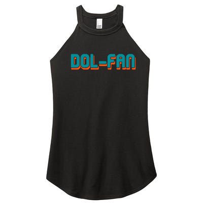 Dol Fan Football Gift For Miami Fan Women’s Perfect Tri Rocker Tank