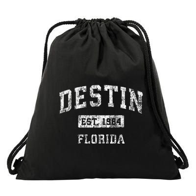 Destin Florida Fl Vintage Established Drawstring Bag