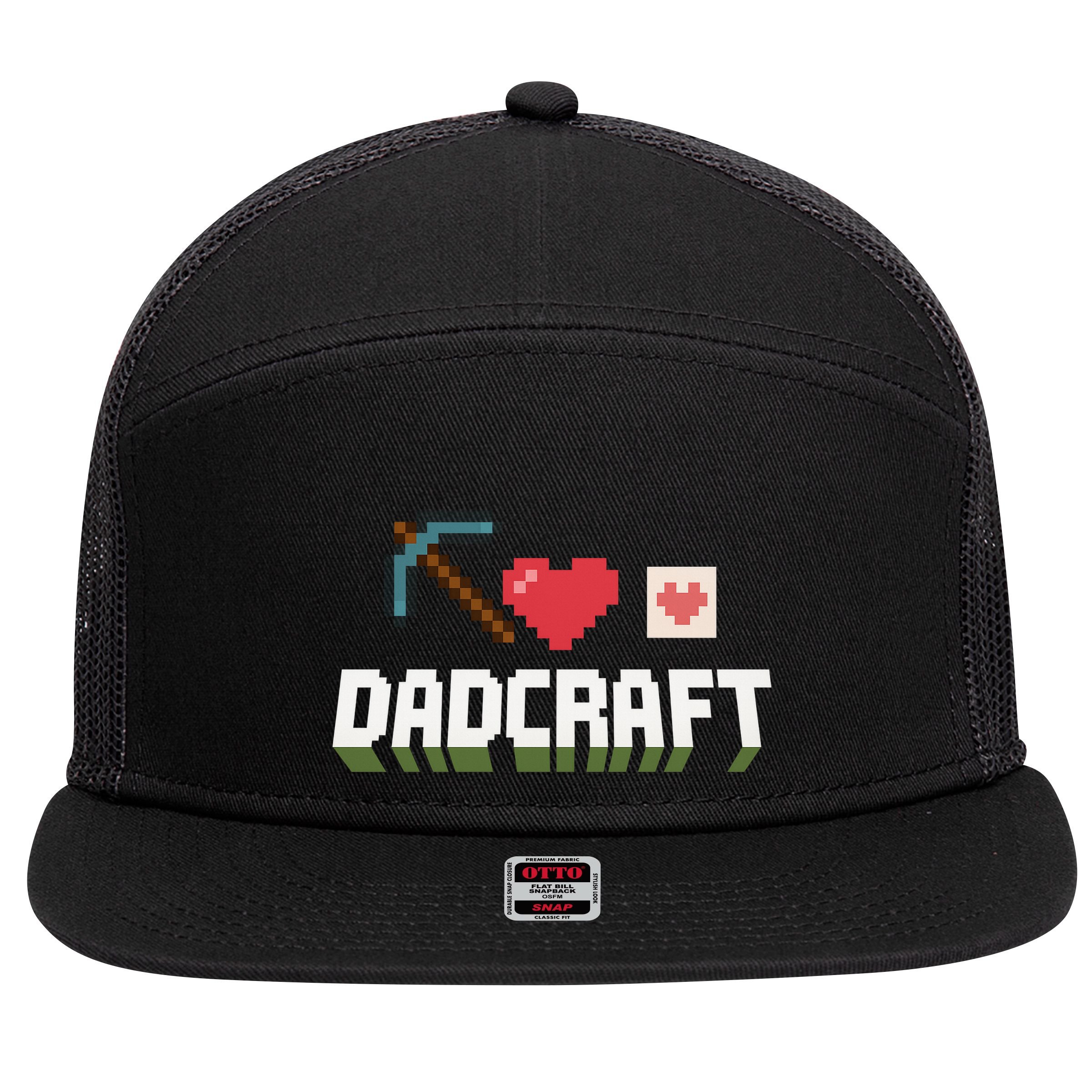 Dadcraft Funny Father's Day Gamer Gift 7 Panel Mesh Trucker Snapback Hat