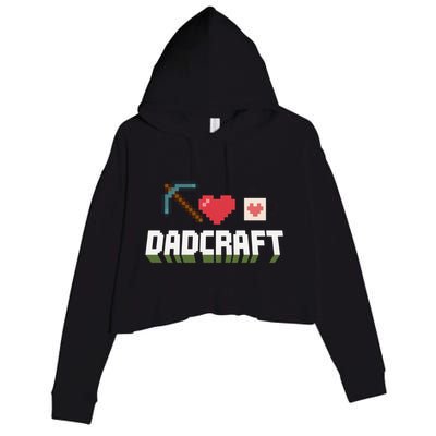Dadcraft Funny Father's Day Gamer Gift Crop Fleece Hoodie