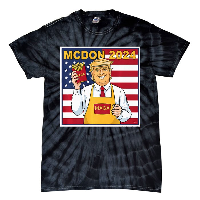 Donalds Famous French Fries Trump Fry Cooking Fries Outfit Premium Tie-Dye T-Shirt