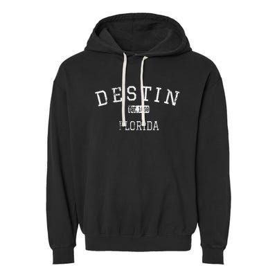 Destin Florida Fl Vintage Garment-Dyed Fleece Hoodie