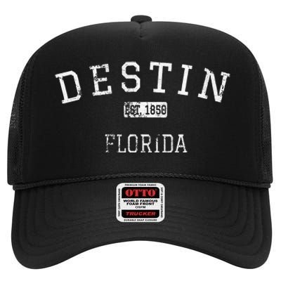 Destin Florida Fl High Crown Mesh Back Trucker Hat