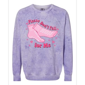 Dont Fall For Me Valentines Day Non Slip Socks Nurse Pct Cna Colorblast Crewneck Sweatshirt