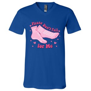 Dont Fall For Me Valentines Day Non Slip Socks Nurse Pct Cna V-Neck T-Shirt