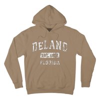 Deland Florida Fl Vintage Established Hoodie