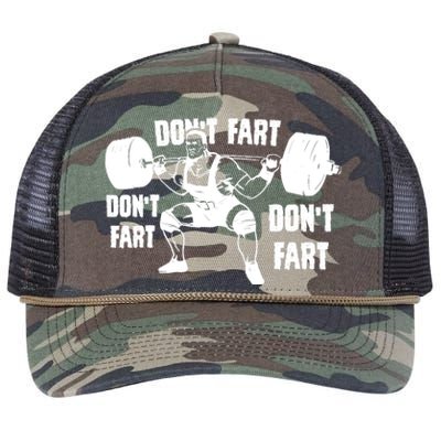 Don't Fart Funny Fitness Gym Workout Weights Squat Retro Rope Trucker Hat Cap