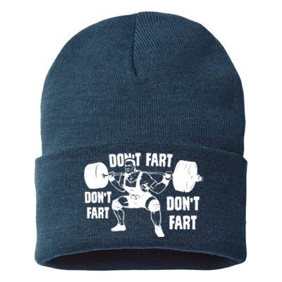 Don't Fart Funny Fitness Gym Workout Weights Squat Sustainable Knit Beanie