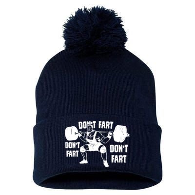 Don't Fart Funny Fitness Gym Workout Weights Squat Pom Pom 12in Knit Beanie