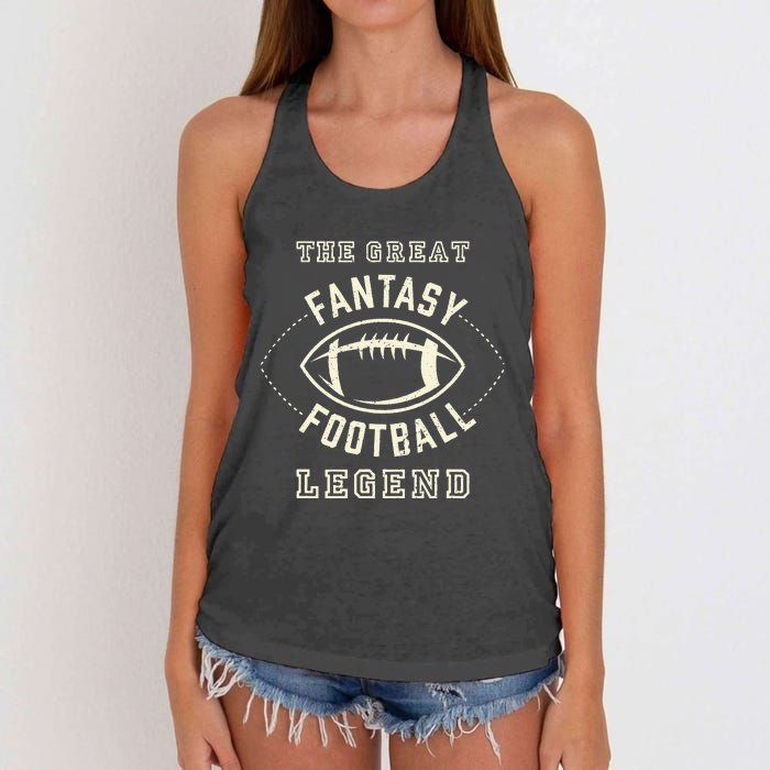 Distressed Fantasy Football Legend Women's Knotted Racerback Tank