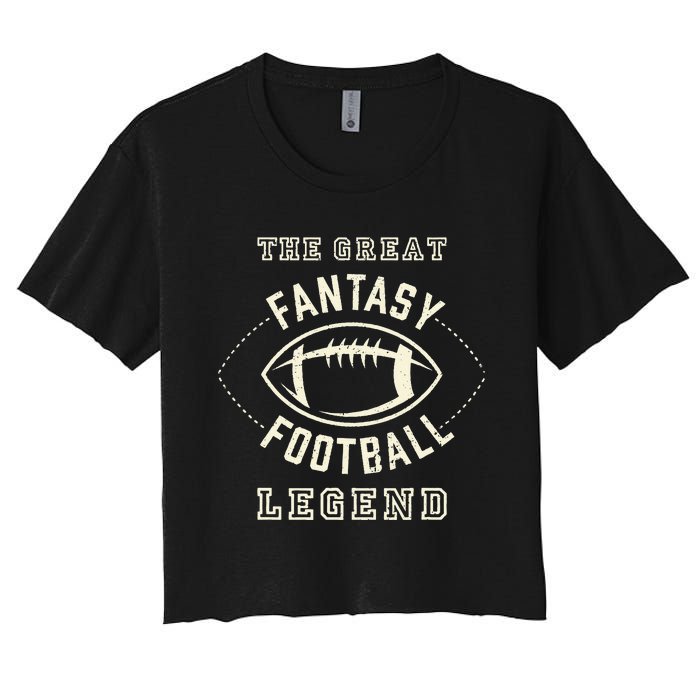 Distressed Fantasy Football Legend Women's Crop Top Tee