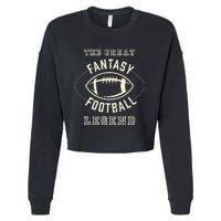 Distressed Fantasy Football Legend Cropped Pullover Crew