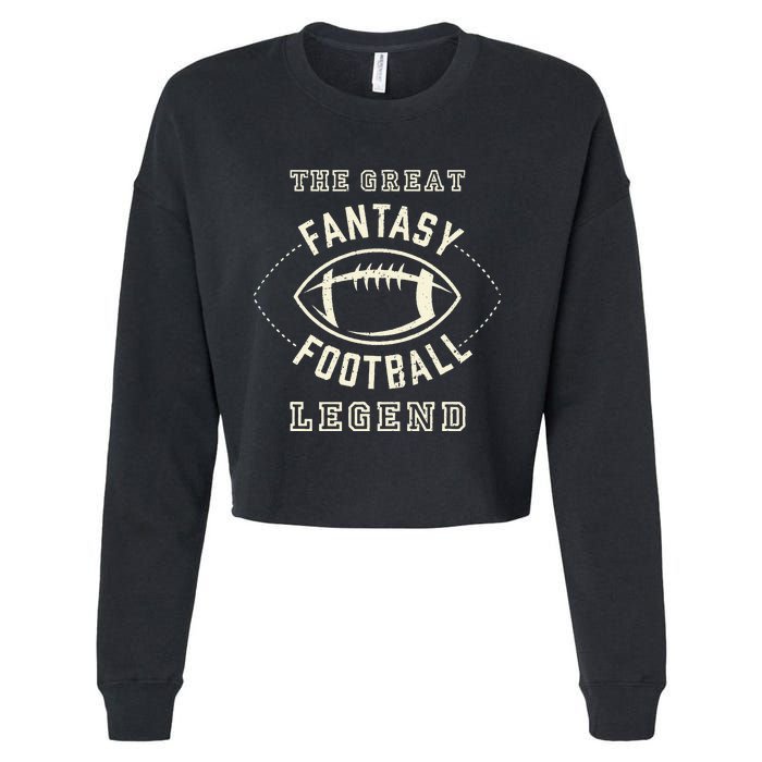 Distressed Fantasy Football Legend Cropped Pullover Crew