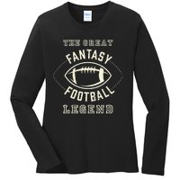 Distressed Fantasy Football Legend Ladies Long Sleeve Shirt