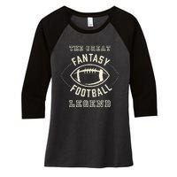 Distressed Fantasy Football Legend Women's Tri-Blend 3/4-Sleeve Raglan Shirt