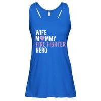 Distressed Fire Fighter Gift Wife Mommy Fire Fighter Hero Gift Ladies Essential Flowy Tank