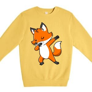 Dabbing Fox For Fox Lover Meaningful Gift Premium Crewneck Sweatshirt