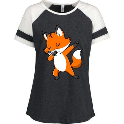 Dabbing Fox For Fox Lover Meaningful Gift Enza Ladies Jersey Colorblock Tee