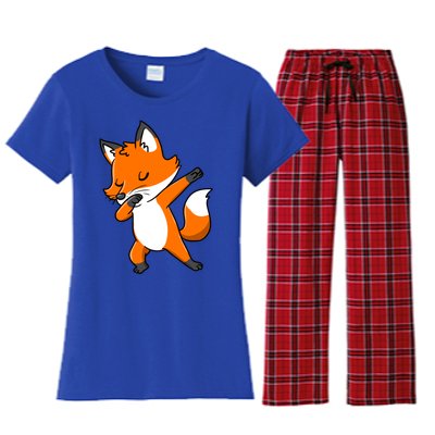 Dabbing Fox For Fox Lover Meaningful Gift Women's Flannel Pajama Set