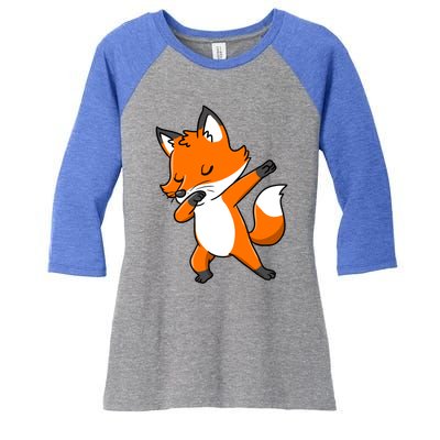 Dabbing Fox For Fox Lover Meaningful Gift Women's Tri-Blend 3/4-Sleeve Raglan Shirt