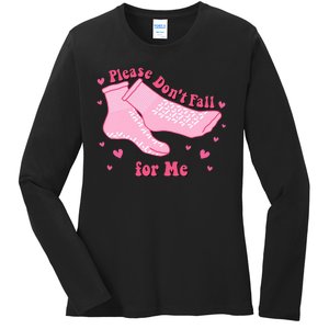 Dont Fall For Me Valentines Day Socks Pct Cna Funny Nurse Ladies Long Sleeve Shirt