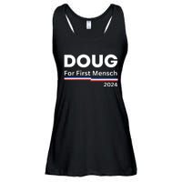 Doug For First Mensch Yiddish Pun Kamala Harris Hebrew Ladies Essential Flowy Tank