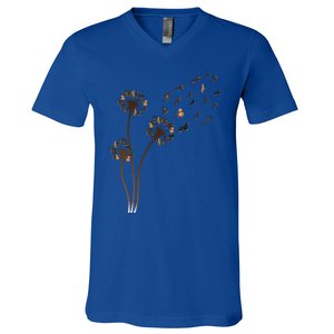 Dachshund Flower Fly Dandelion Funny Cute Dog Lover Great Gift V-Neck T-Shirt