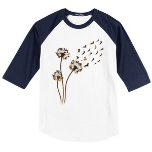 Dachshund Flower Fly Dandelion Funny Cute Dog Lover Great Gift Baseball Sleeve Shirt