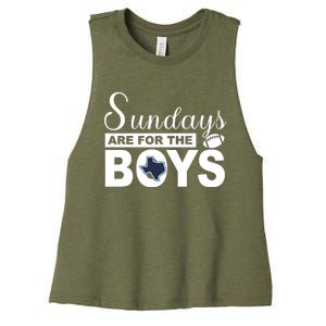 Dallas Football Fans Sundays Are For The Boys Women's Racerback Cropped Tank