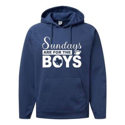 Dallas Football Fans Sundays Are For The Boys Performance Fleece Hoodie