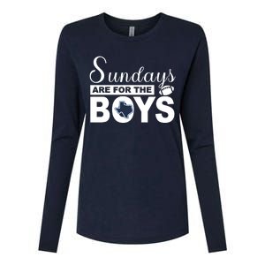 Dallas Football Fans Sundays Are For The Boys Womens Cotton Relaxed Long Sleeve T-Shirt