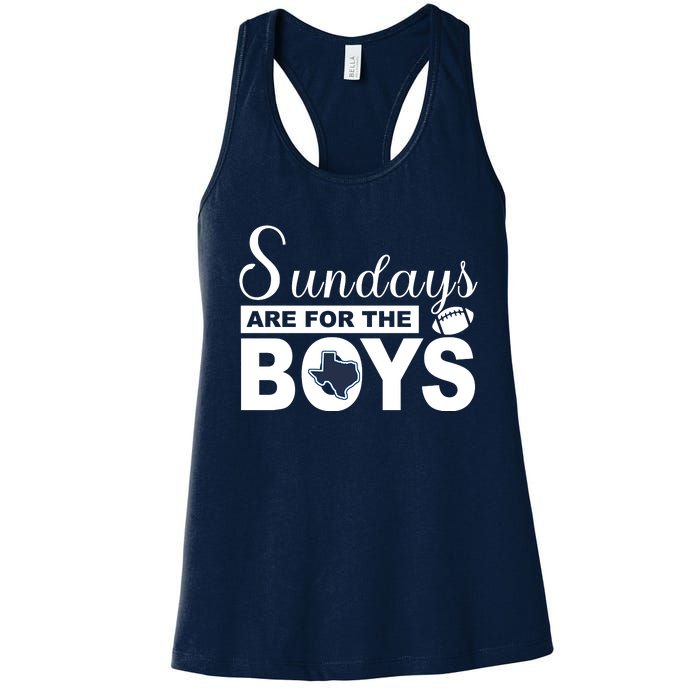 Dallas Football Fans Sundays Are For The Boys Women's Racerback Tank