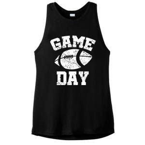 Distressed Football Game Day At College Or School Great Gift Ladies PosiCharge Tri-Blend Wicking Tank