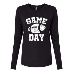 Distressed Football Game Day At College Or School Great Gift Womens Cotton Relaxed Long Sleeve T-Shirt