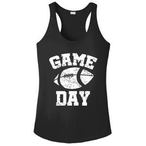 Distressed Football Game Day At College Or School Great Gift Ladies PosiCharge Competitor Racerback Tank