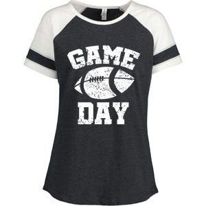 Distressed Football Game Day At College Or School Great Gift Enza Ladies Jersey Colorblock Tee