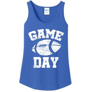 Distressed Football Game Day At College Or School Great Gift Ladies Essential Tank