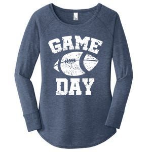 Distressed Football Game Day At College Or School Great Gift Women's Perfect Tri Tunic Long Sleeve Shirt