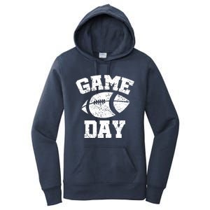 Distressed Football Game Day At College Or School Great Gift Women's Pullover Hoodie